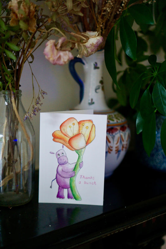 Thanks a bunch hippo card