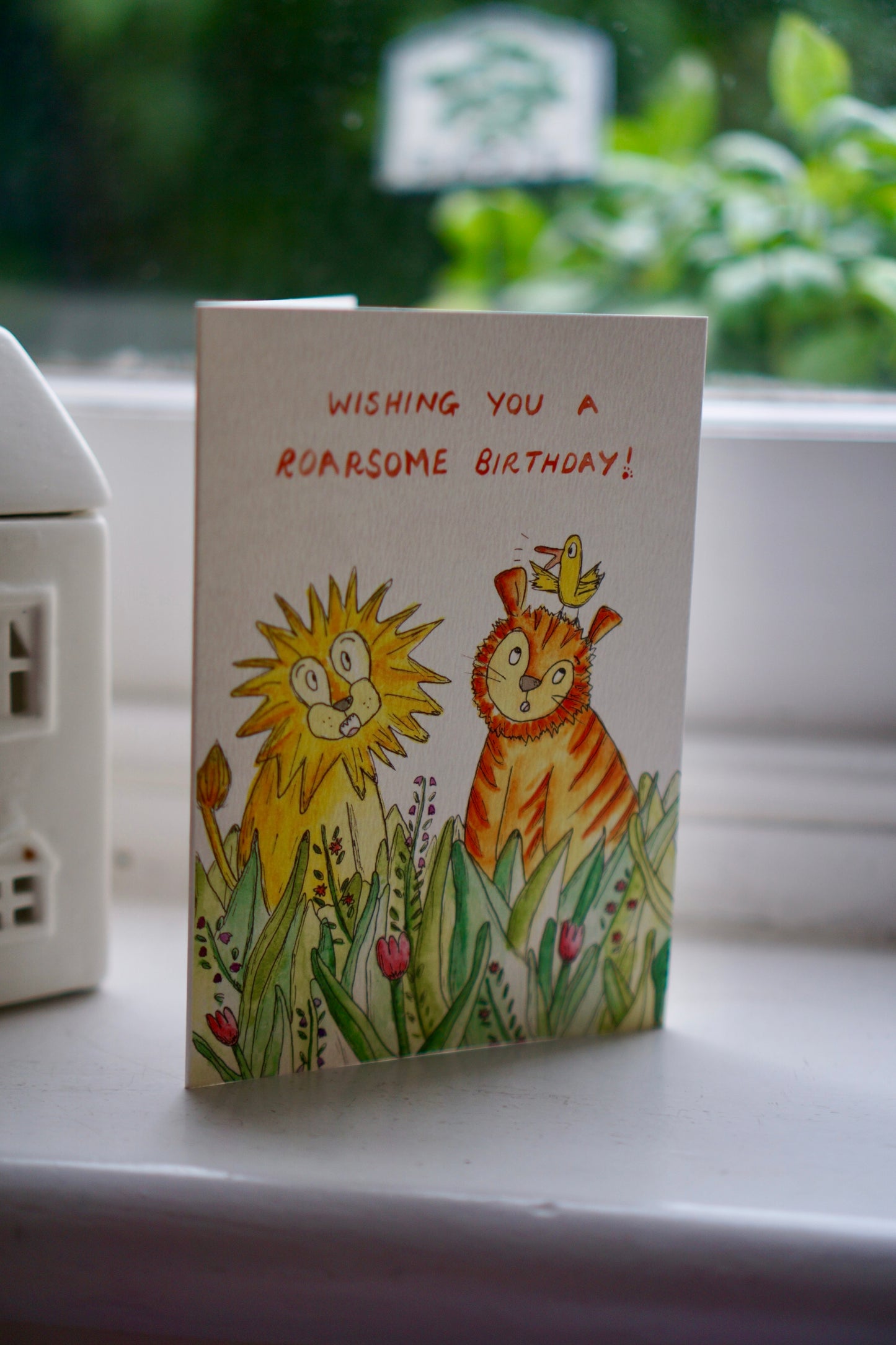 Lion and tiger roarsome birthday card