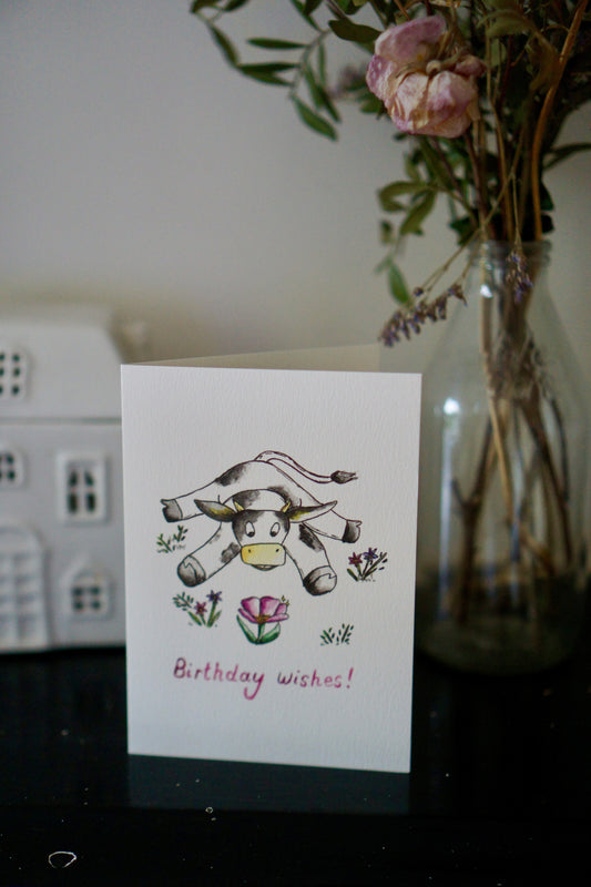 Birthday wishes - cow card