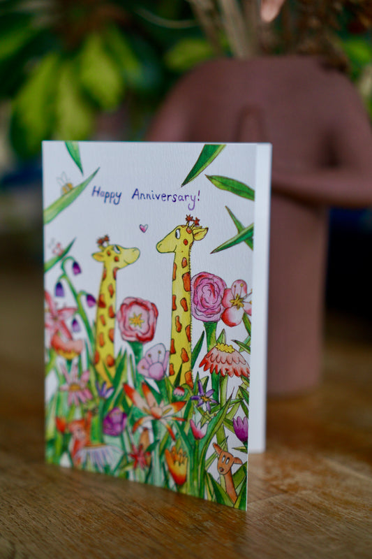 Happy anniversary - giraffe card