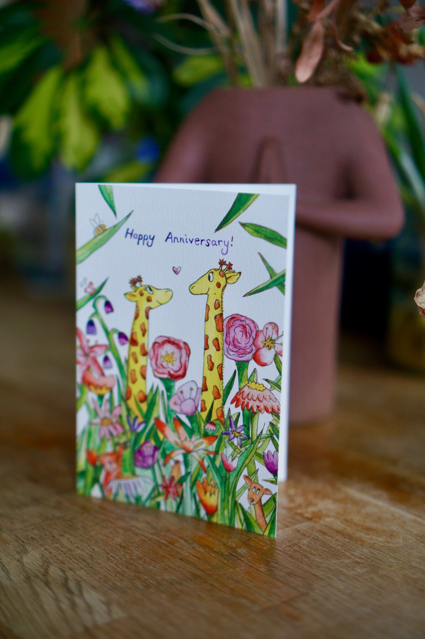 Happy anniversary - giraffe card