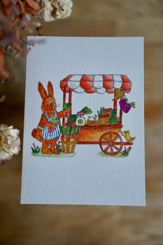 Animal market - blank rabbit card