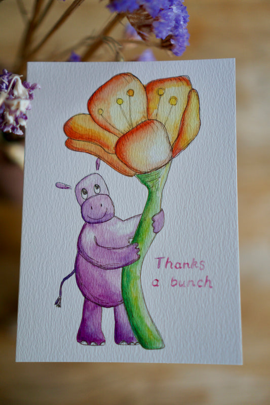 Thanks a bunch hippo card